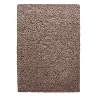 TEPPICH Hochflor Unifarben Polypropylen Wohnzimmer Shaggy Mokka Läufer 60x110 - Mokka, Textil (60/110cm) - KADIMA DESIGN