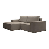 KLEINES Ecksofa mit Schlaffunktion - Ecke links - Cord - Taupe - AMELIA - Braun, Textil (240/167cm) - Vente-Unique