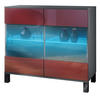 KOMMODE Bari Bordeaux Hochglanz - Bordeaux, Holzwerkstoff (92.5/84.5/35cm) - Vladon