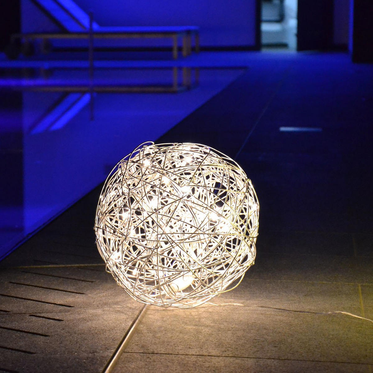 LED-AUSSENKUGEL Mesh Schwarz Ø 30cm - Schwarz, Metall (30/30/30cm) - s.luce