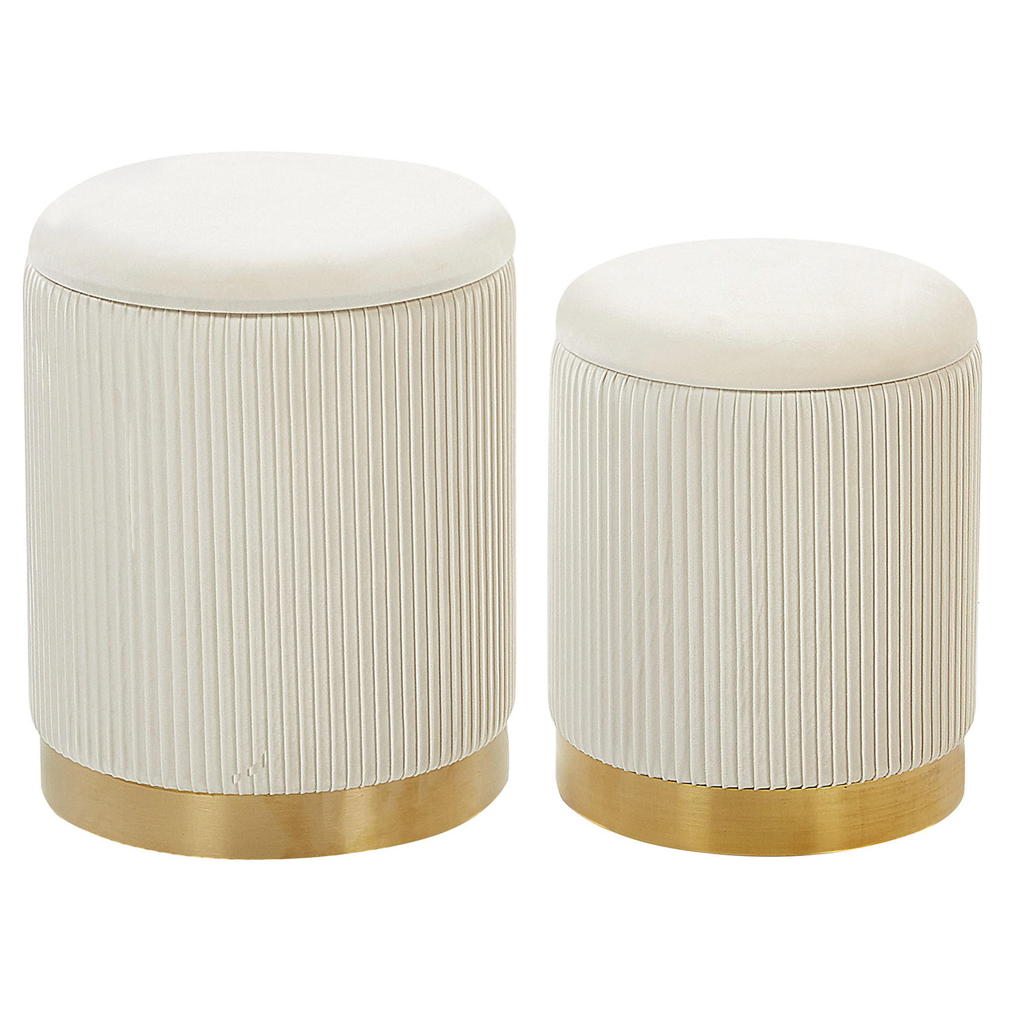 POUF Miramar 35-31/35-31/44-39 cm - Weiß, Textil (35/39/35cm) - Beliani