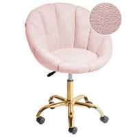 SCHREIBTISCHSTUHL Rosa Annabelle - Pink/Goldfarben, Textil (66/81/39cm) - Beliani