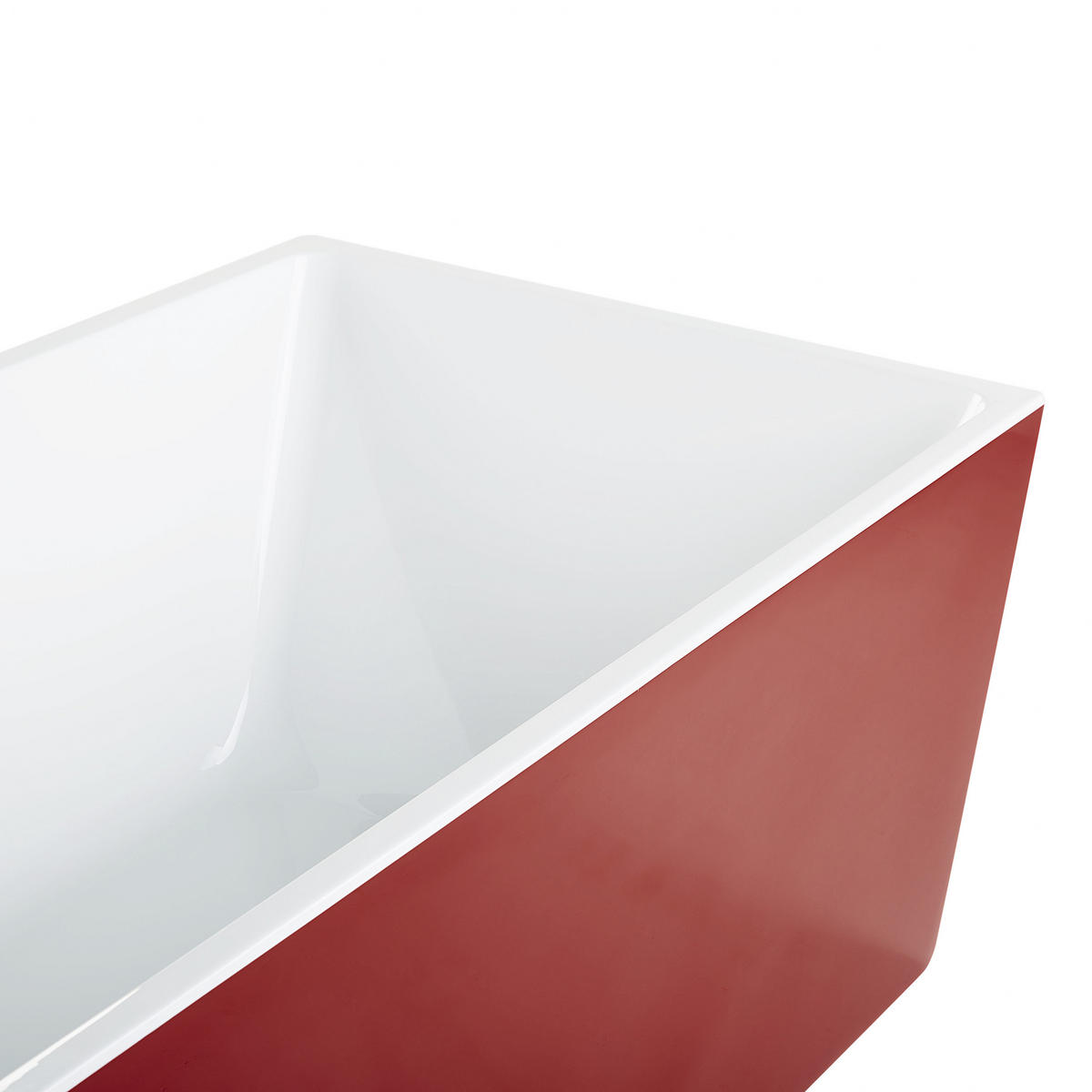 BADEWANNE FREISTEHEND 81x170x60 cm rot Rios - Rot, Kunststoff (81/60/170cm) - Beliani
