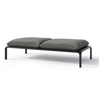 GARTENHOCKER Worcully Anthrazit/Schwarz mit wasserabweisendem Stoff, 150 x 72 cm - Anthrazit, Textil (150/42/72cm) - Selsey