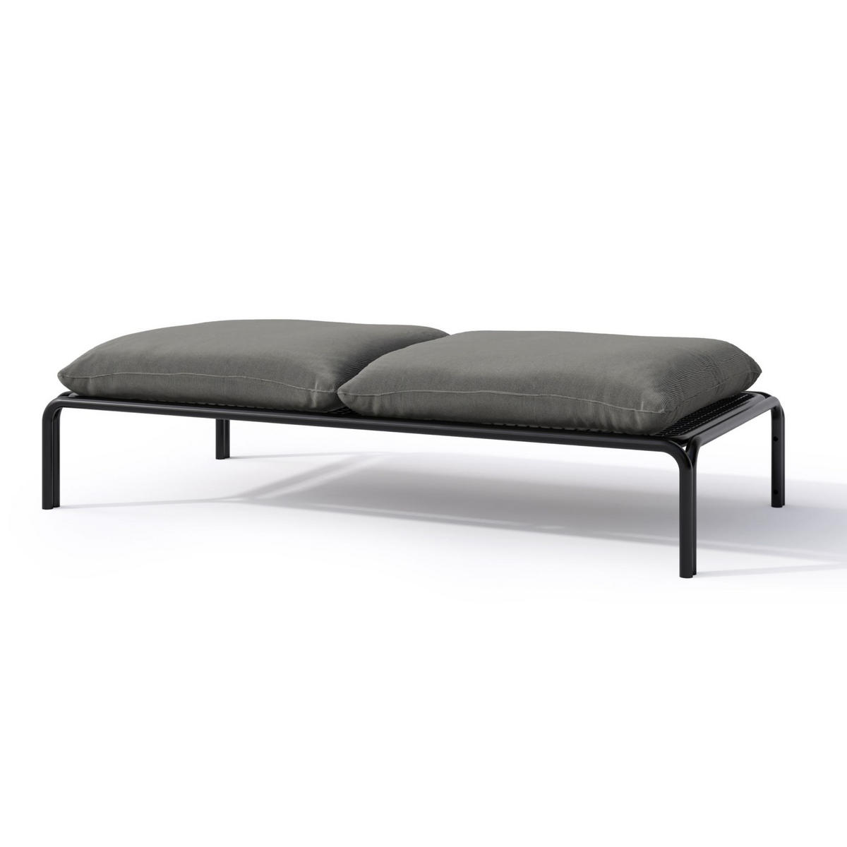 GARTENHOCKER Worcully Anthrazit/Schwarz mit wasserabweisendem Stoff, 150 x 72 cm - Anthrazit, Textil (150/42/72cm) - Selsey