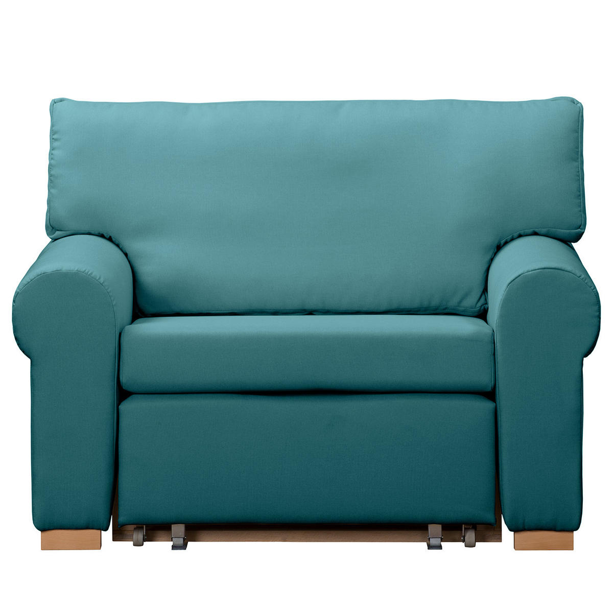 SCHLAFSOFA mit Husse - Türkis/Buchefarben, Buchenholz/Textil (125/90/90cm) - home24