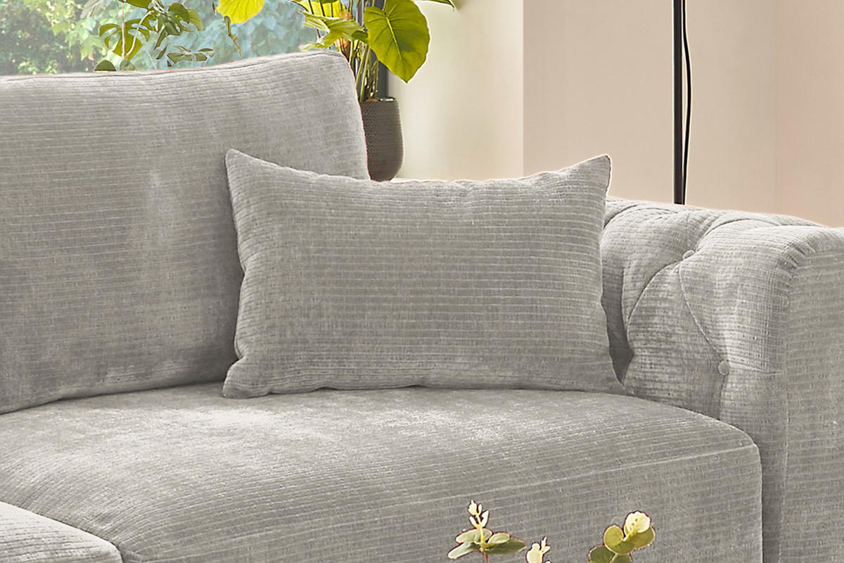 SPITZKISSEN RECHTECKIG SEPHI Cord - Silberfarben, Textil (60/60cm) - KAWOLA