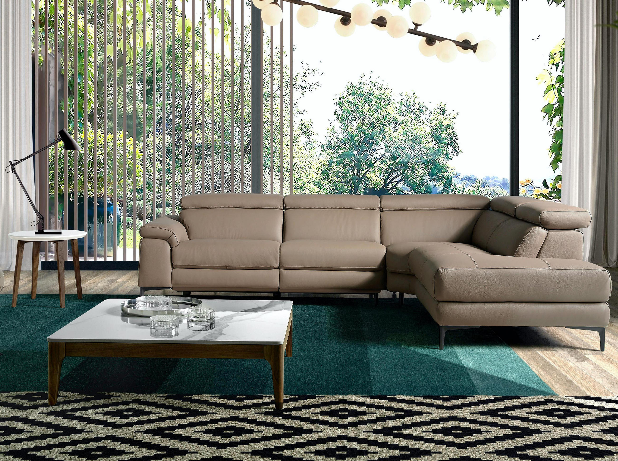 ECKSOFA Nerz 295/232/97 cm - Taupe, Leder (295/232cm) - ANGEL CERDA