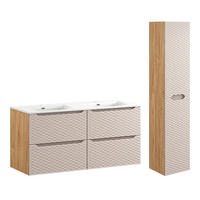 BADMÖBEL 120cm Elora 2er-Set Beige und Holz - Braun, Holzwerkstoff (120/57/46cm) - Petits-meubles