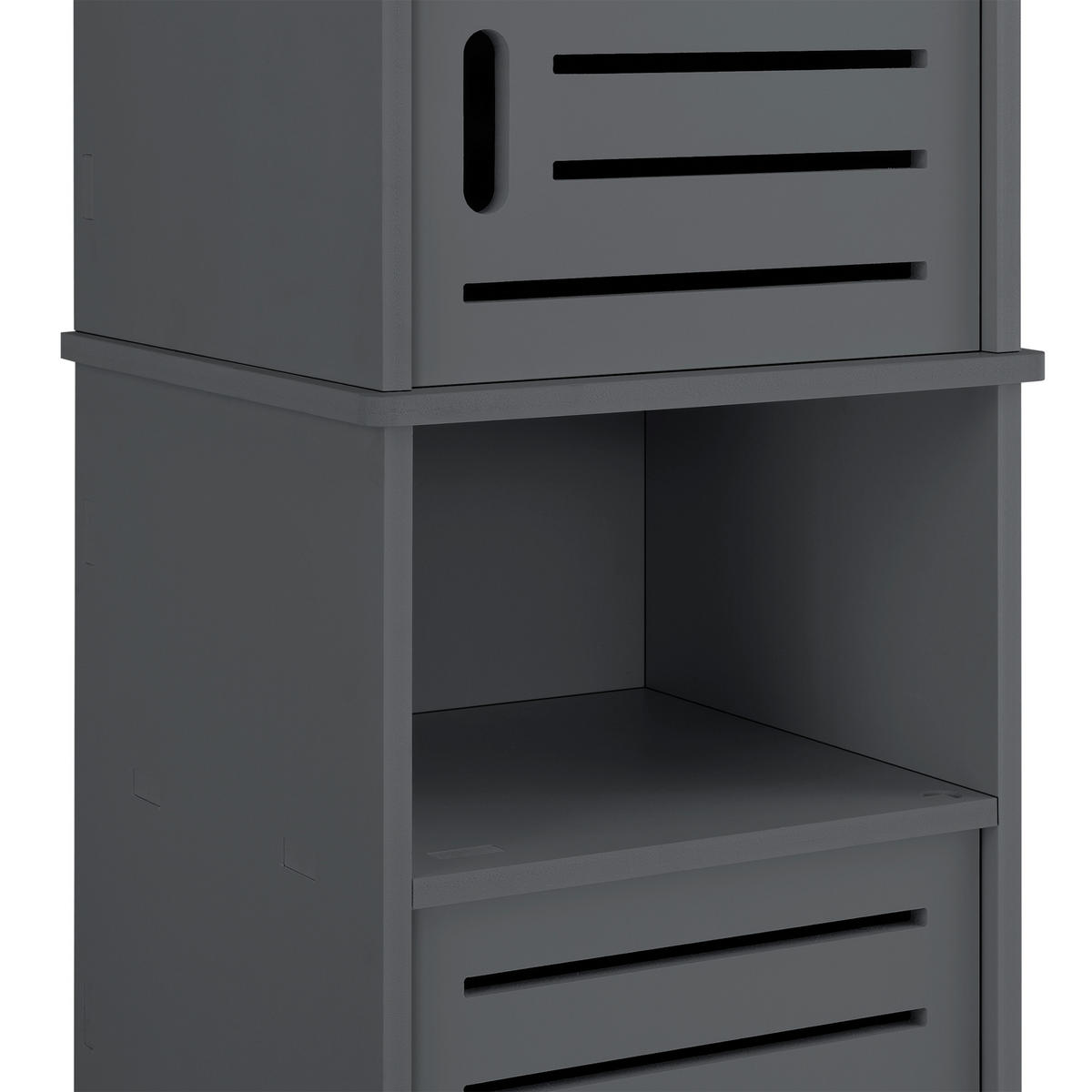 HOCHSCHRANK Mora - Dunkelgrau, Kunststoff (32/135/32cm) - [en.casa]