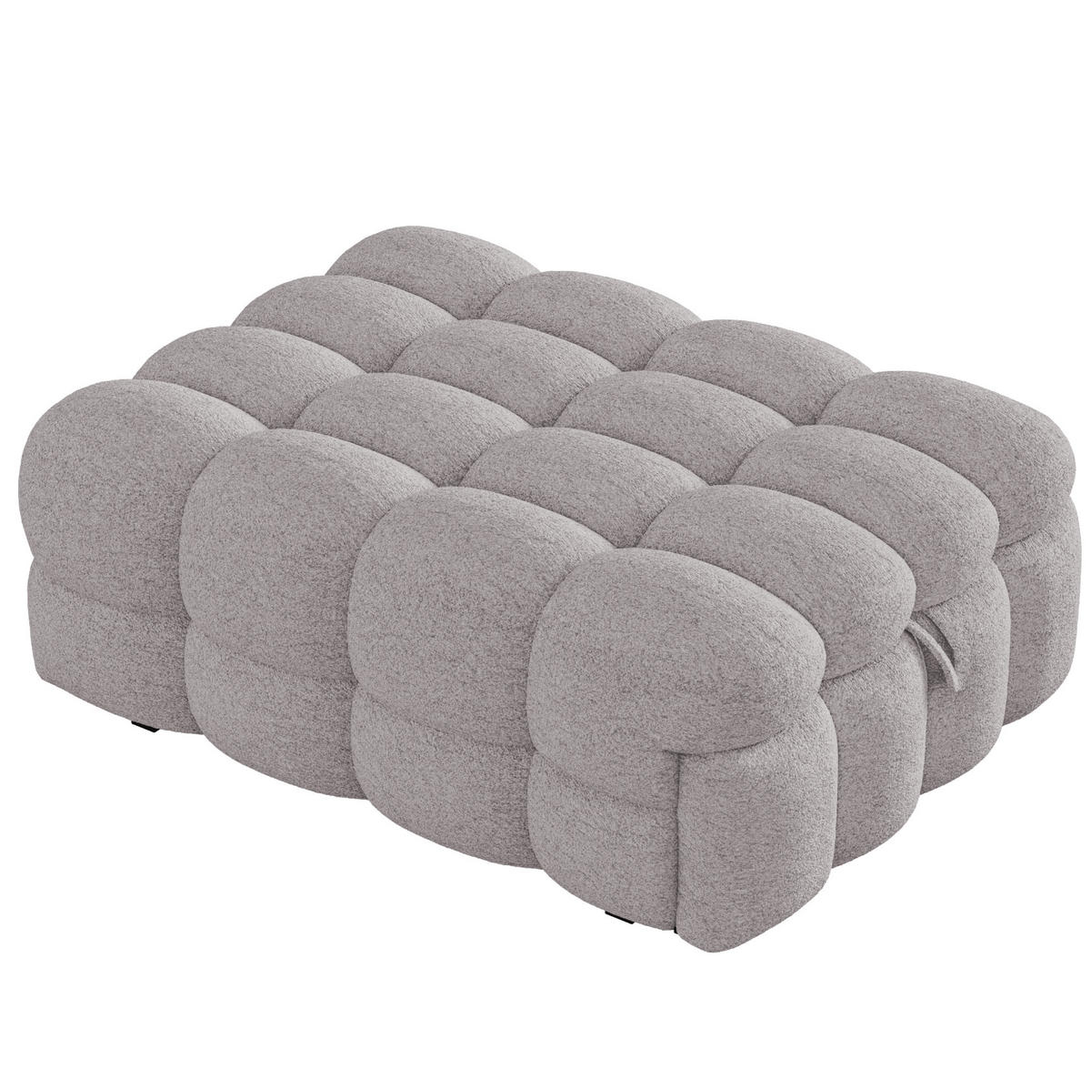 BETT aus Teddy 90x180 cm Grau, ausziehbar und platzsparend im 2-in-1-Design - Grau, Textil (70/180cm) - Modfu