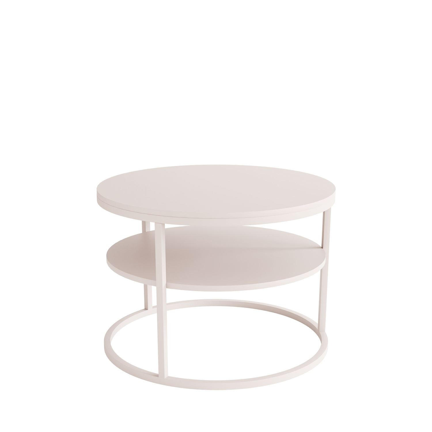 COUCHTISCH CIRI MATT KASCHMIR mit Ablage kaschmirfarbene Platte - Kaschmir, Holzwerkstoff (70/70/49cm) - Lookway