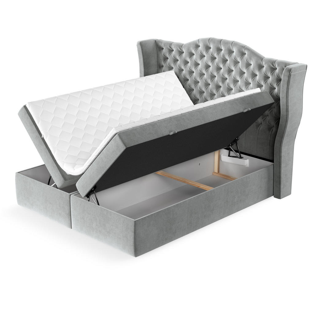 Thumbnail - Maison de Reve Boxbett, Grau, Textil, H3, Höhe ca. 18 cm, 160x200 cm, Oeko-Tex® Standard 100, FSC 100%, Made in EU, Schl...