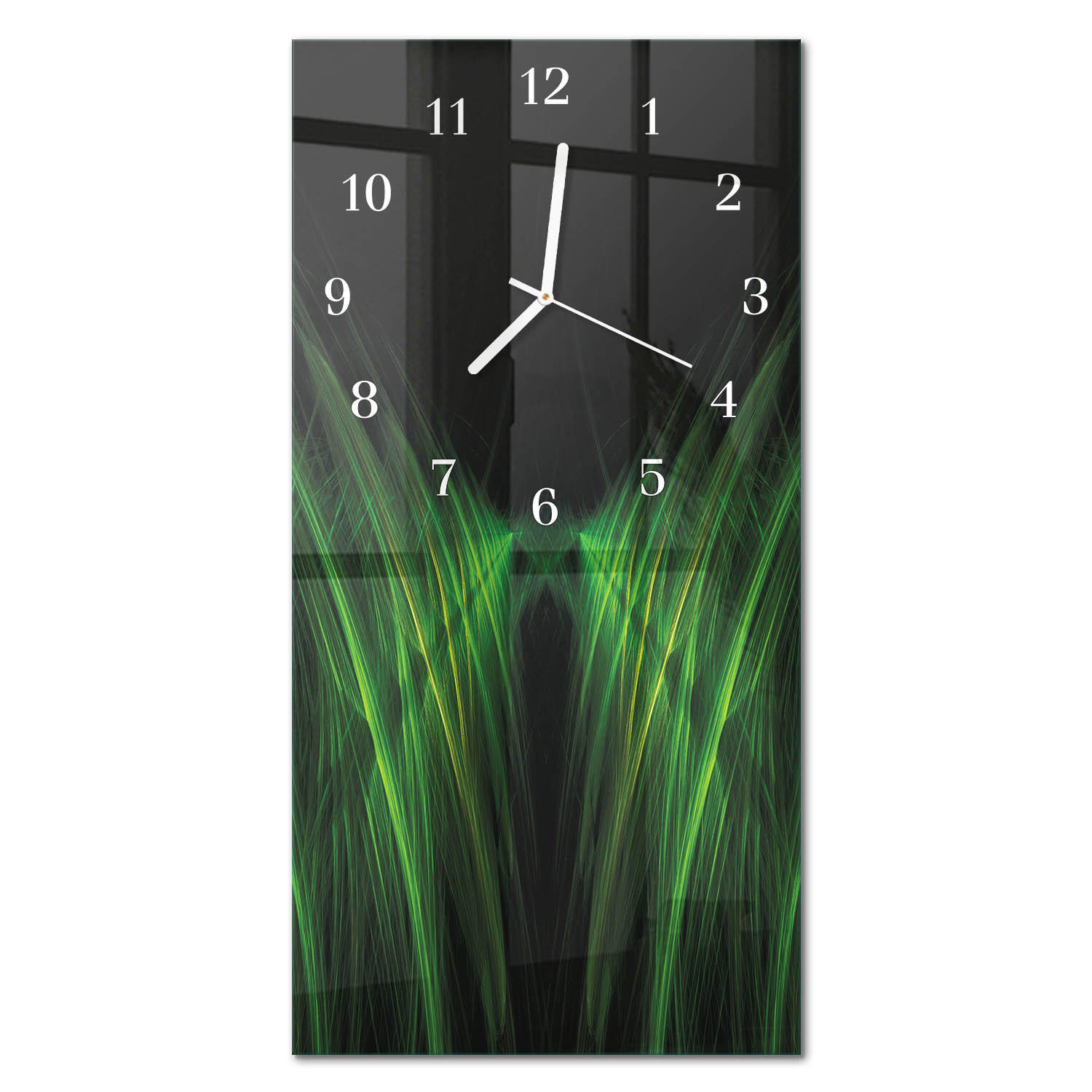 WANDUHR 30x60 cm - Abstraktion - Grün, Glas (30/60/0.4cm) - TULUP