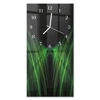 WANDUHR 30x60 cm - Abstraktion - Grün, Glas (30/60/0.4cm) - TULUP