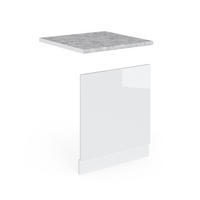 FRONTBLENDE R-Line Weiß Hochglanz 60 cm, AP Marmor - Weiß Hochglanz/Weiß, Holzwerkstoff (60/57.2/1.6cm) - Vicco