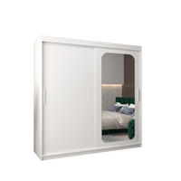 SCHWEBETÜRENSCHRANK 200/200/62 2-türig - Silberfarben/Weiß, Holz/Kunststoff (200/200/62cm) - MÖBEL KRYSPOL