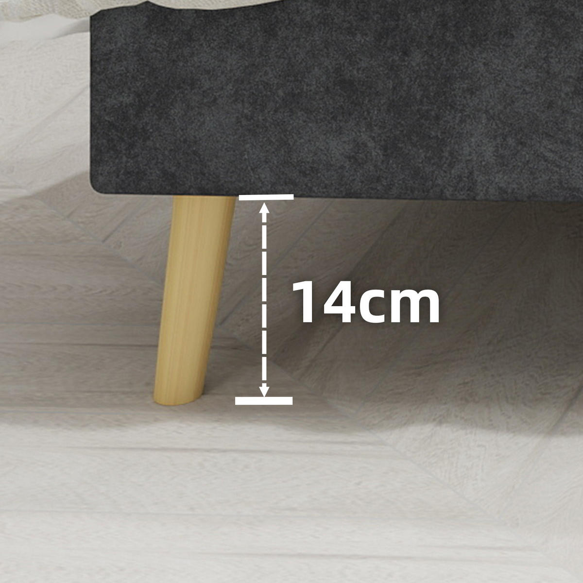 ČALOUNĚNÁ postel 140/200 cm šedá z látky a kovu s měkkým čelem - šedá, textil (140/200cm) - OKWISH