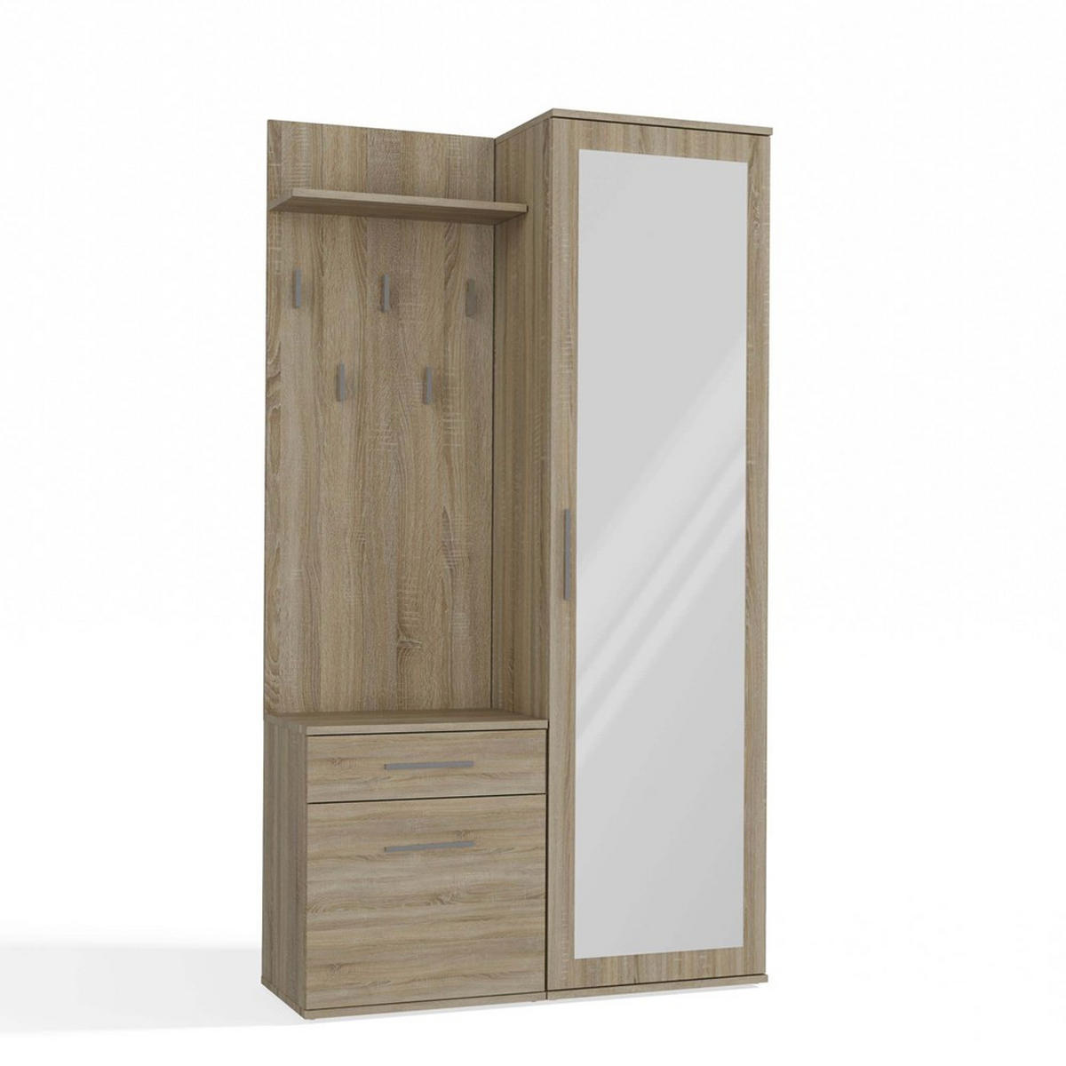 GARDEROBE moderní se zrcadlem skříň Duo Sonoma 100/180/35 - Sonoma dub, kompozitní dřevo (100/180/35cm) - RAUMHIRSCH FURNITURE