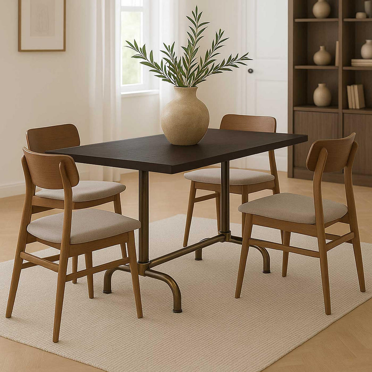 JÍDELNÍ STŮL hranatý Hnědý, bronzový - bronzová/hnědá, dřevo (80/140/74cm) - MCW