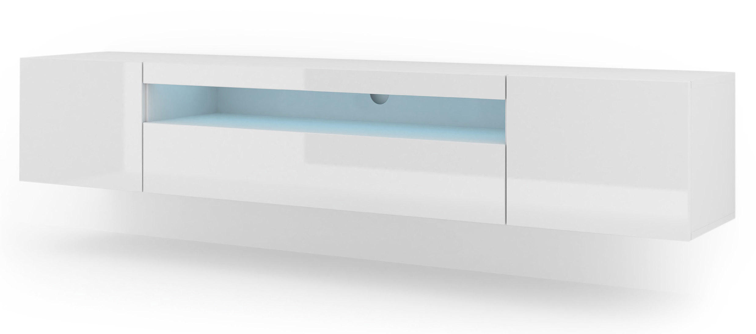 TV LOWBOARD Weiß 200/42/37 - Weiß, Holzwerkstoff (200/42/37cm) - RAUMHIRSCH FURNITURE