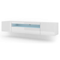 TV LOWBOARD Weiß, Weiß Hochglanz 200/42/37 - Weiß Hochglanz/Weiß, Holzwerkstoff (200/42/37cm) - RAUMHIRSCH FURNITURE