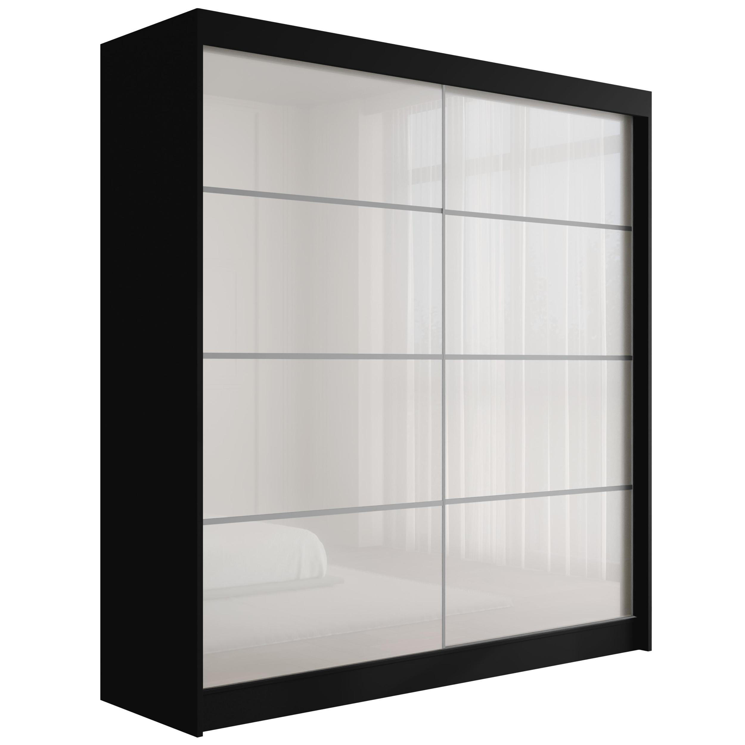 KLEIDERSCHRANK PEKA III - 200 cm - Schwarz|Weiß - Schwarz/Weiß, Holzwerkstoff (200/215/61cm) - ALTDECOR