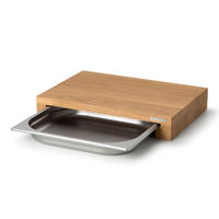 SCHNEIDEBRETT mit Schublade, Eichenholz, 39 x 27 cm - Braun, Holz (40/28cm) - Continenta