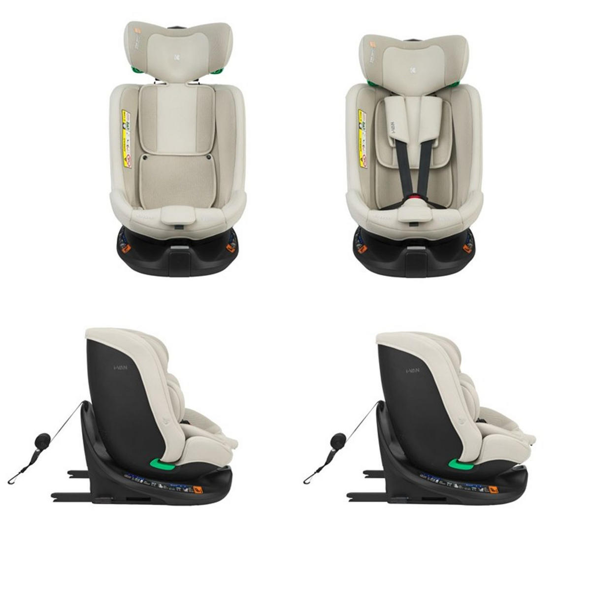 KINDERSITZ i-Van i-Size beige (40-150cm) Isofix Gruppe 0+/1/2/3 Kopfstütze - Beige, Kunststoff (43/58cm) - Kikka boo