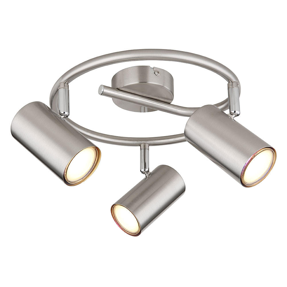 LED DECKENLEUCHTE Metall Chrom Silber - Silberfarben, Metall (25/25/13.5cm) - Globo Lighting