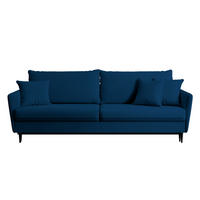 SCHLAFSOFA Volio Dunkelblau schwarzen Beinen - Schwarz/Dunkelblau, Textil/Metall (221/90/100cm) - Selsey