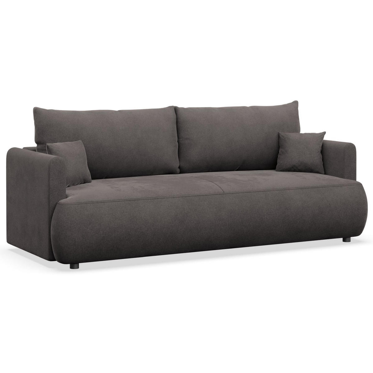 3-SITZER SOFA Ovo Mini Dunkelgrau Velours Easy-Clean - Dunkelgrau/Schwarz, Kunststoff/Textil (226/90/97cm) - Selsey