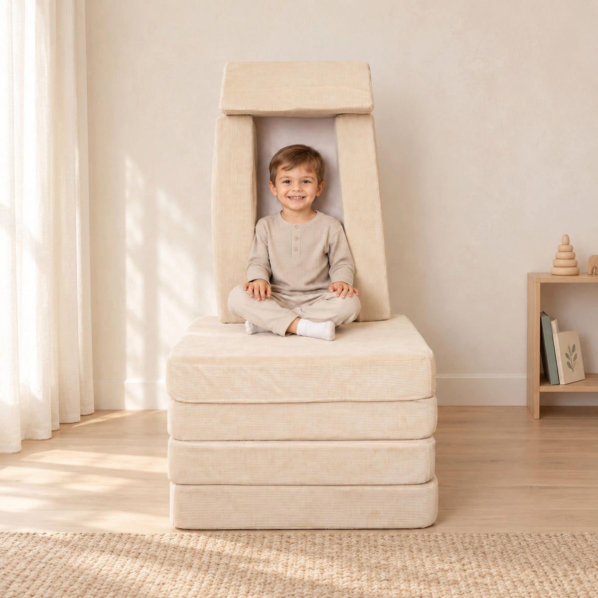KINDERSESSEL Cordsamt Braun - Braun, Textil (80/24/80cm) - AngeLove