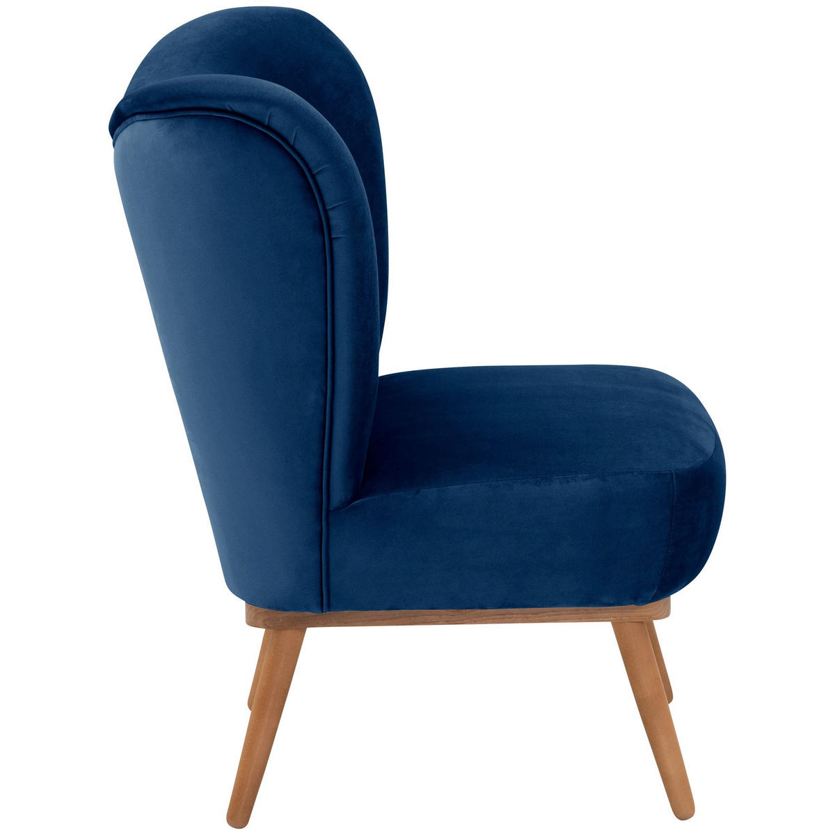 COCKTAILSESSEL Kayra Samtvelours dunkelblau - Dunkelblau, Kunststoff (72/90/74cm) - 58aufmkessel