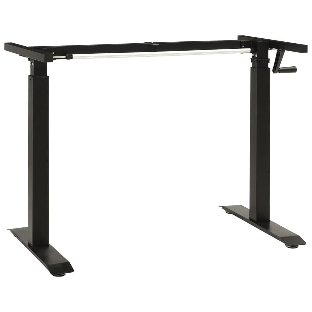 SCHREIBTISCH-GESTELL Manuell Höhenverstellbar Handkurbel - Schwarz, Metall (80/160/113cm) - vidaXL