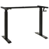 SCHREIBTISCH-GESTELL Manuell Höhenverstellbar Handkurbel - Schwarz, Metall (80/160/113cm) - vidaXL