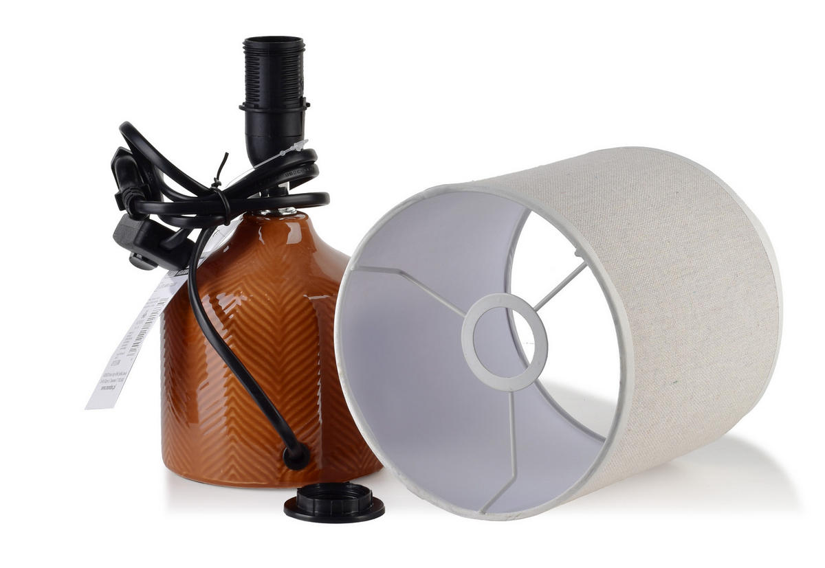 TISCHLAMPE Leti orange 15/15/20 cm Keramik - Dunkelorange, Keramik (15/15/20cm) - Mondex