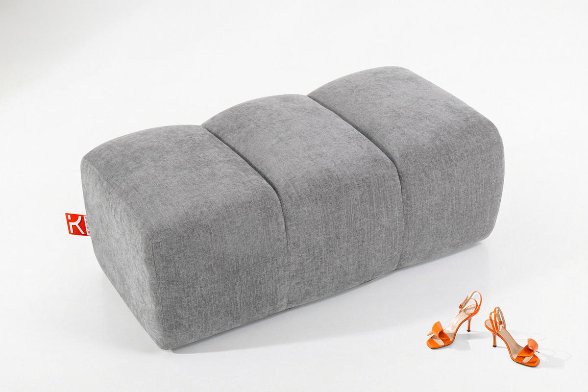 SITZHOCKER FLAVA, hell Aschgrau - Hellgrau, Holz/Holzwerkstoff (123/47/70cm) - KONSIMO®