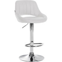 BARHOCKER Milos Kunstleder chrom weiß - Chromfarben/Weiß, Kunststoff/Metall (47/106/48cm) - TPFLiving
