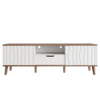 TV-LOWBOARD Weiß-Walnussfarben 160/40/52 cm - Weiß, Holzwerkstoff (160/52/40cm) - PANGIVO