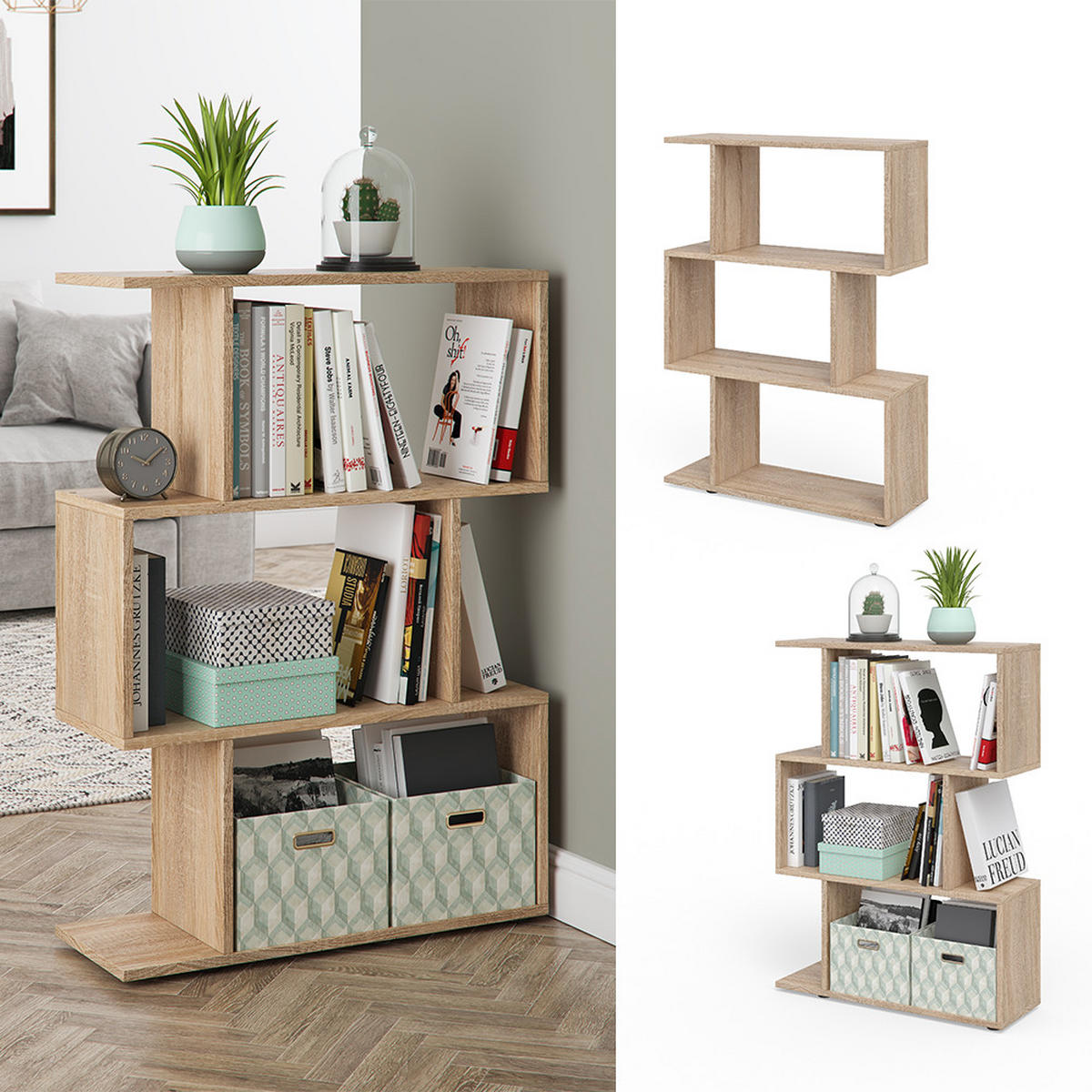 RAUMTEILER Levio Sonoma 70 x 97.4 cm - Sonoma Eiche, Holzwerkstoff (70/97.4/23.8cm) - Vicco