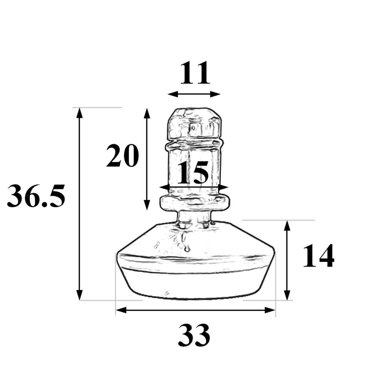 BODENGLEITER Schwarz 5er-Set - Schwarz, Kunststoff (3/4/3cm) - MCW