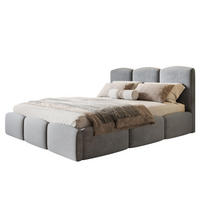 BETT 90x200 - Polsterbett mit Bettkasten und Holzrahmen - Modern Betten - Weicher Jasminstoff - Kollektion Zoya - Grau - Grau, Holz/Textil (90/200cm) - Alpi-Möbel
