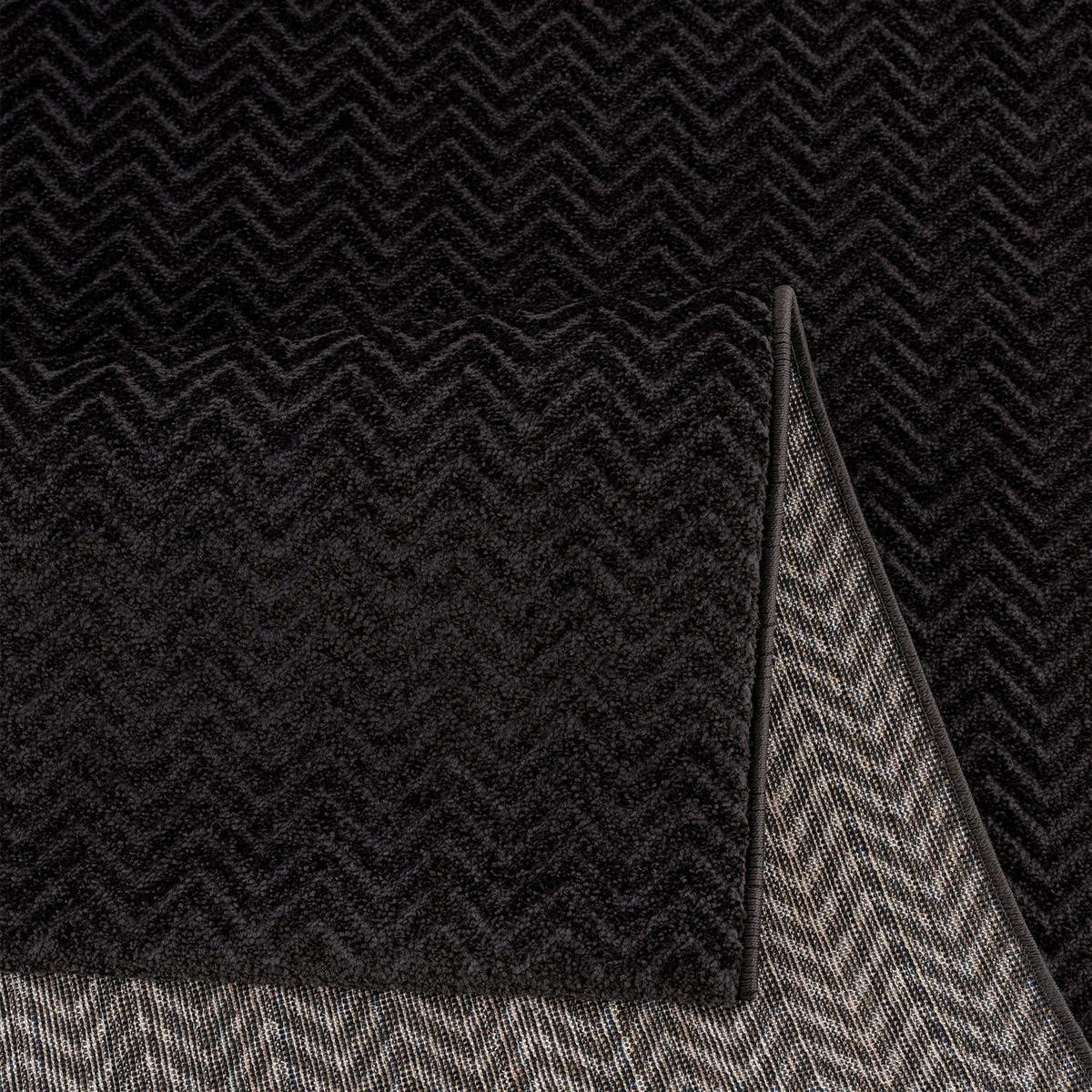 KURZFLOR-TEPPICH Fancy 805 Schwarz 140x200 cm - Schwarz, Textil (140/200cm) - carpet city