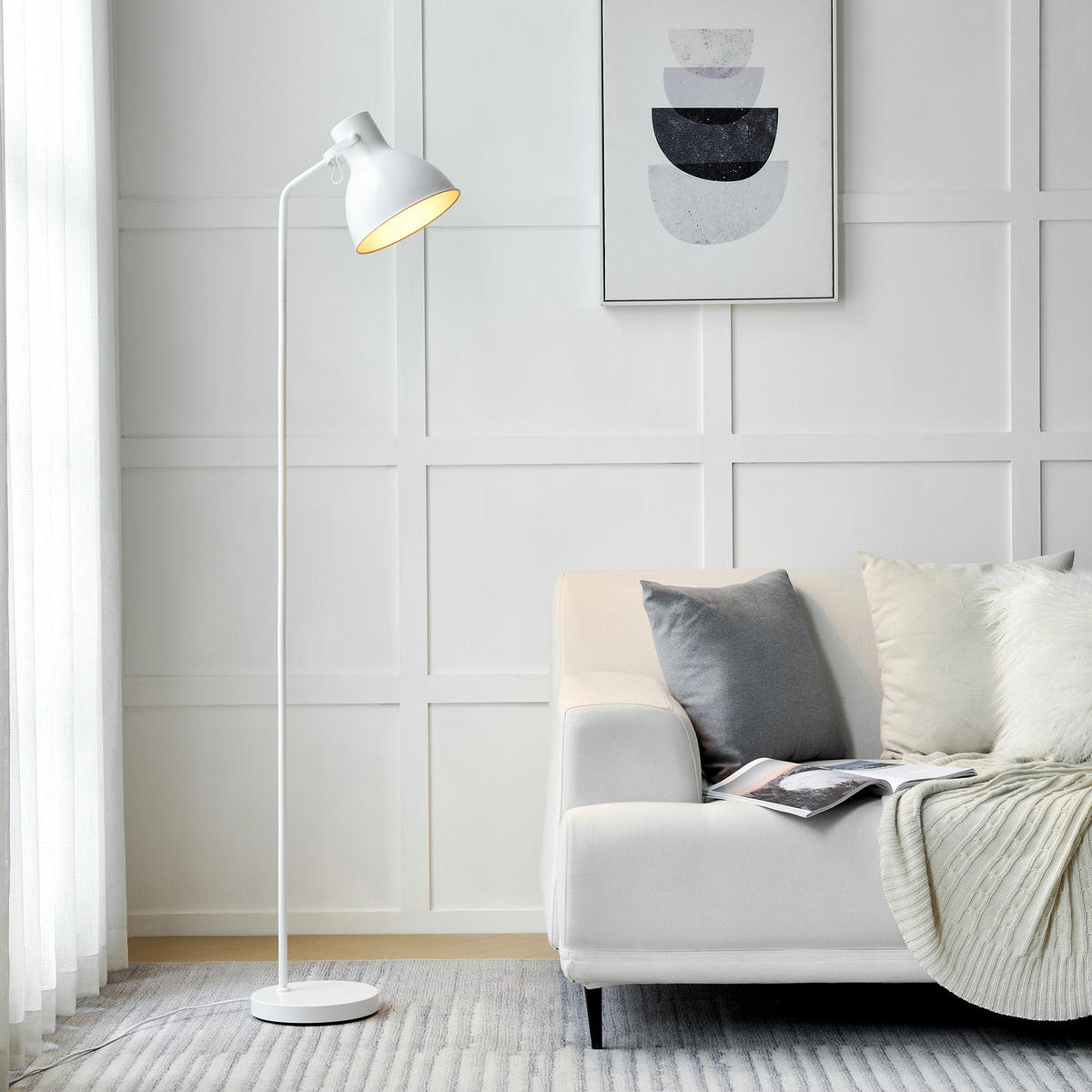 STEHLEUCHTE Belfast - Weiß, Metall (22/22/165cm) - lux.pro