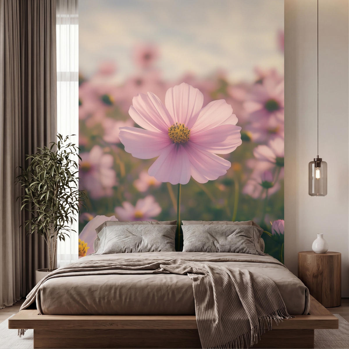 TAPETE - Blumen - Lila - Unscharf - 200x300 cm - Rosa, Papier (200/300cm) - OnlyWow