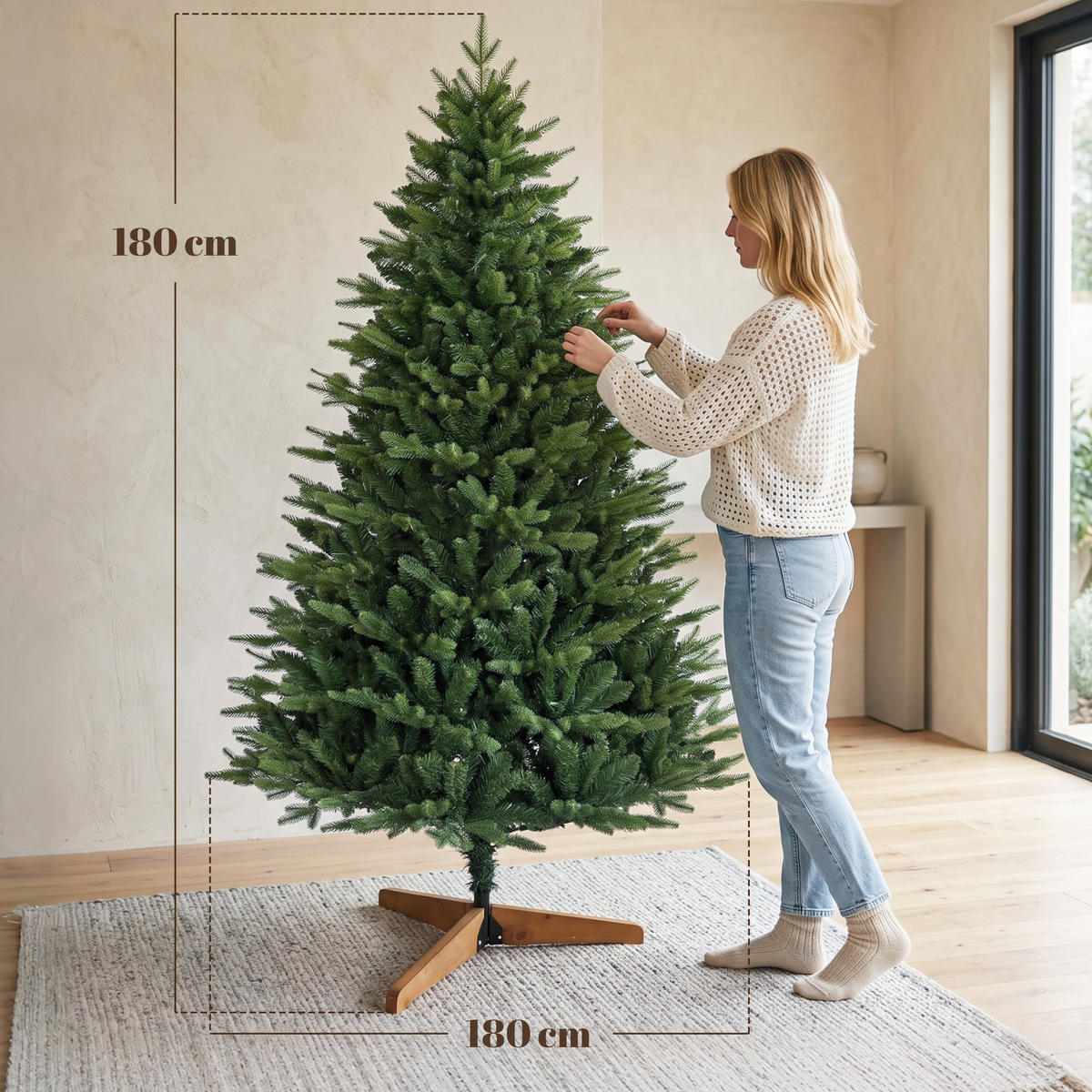 WEIHNACHTSBÄUME Grün 115.0/115.0/180.0cm - Grün, Kunststoff (180cm)