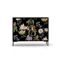 SIDEBOARD MDF 2 Türen und 2 Schubladen mit Blumendruckmuster ALISE JARA - Multicolor/Schwarz, Holzwerkstoff (45/84/90cm) - RNT By Really Nice Things