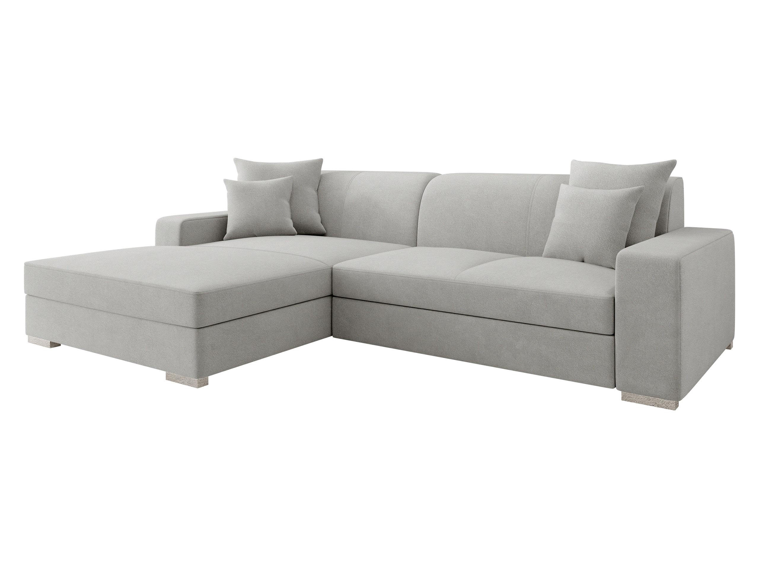 ECKSOFA Mexico, Seite: Links - Chromfarben/Hellgrau, Holz/Kunststoff (263/178cm) - MIRJAN24