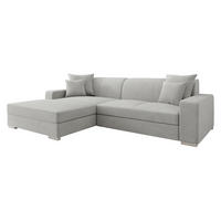 ECKSOFA Mexico, Seite: Links - Chromfarben/Hellgrau, Holz/Kunststoff (263/178cm) - MIRJAN24